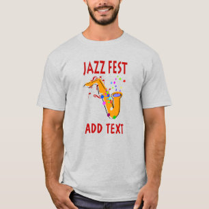 Jazz Fest Sax, lägg till namn T Shirt