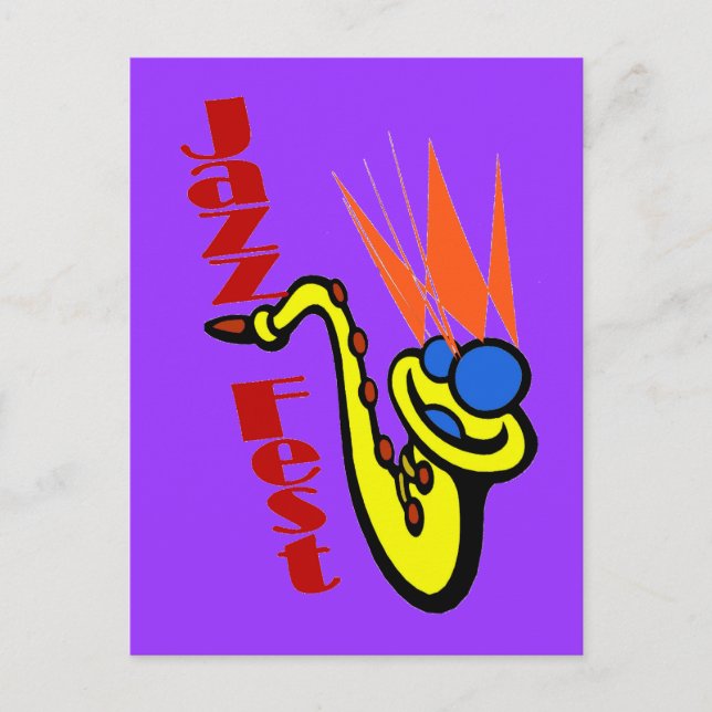 Jazz Fest Sax Vykort (Framsida)