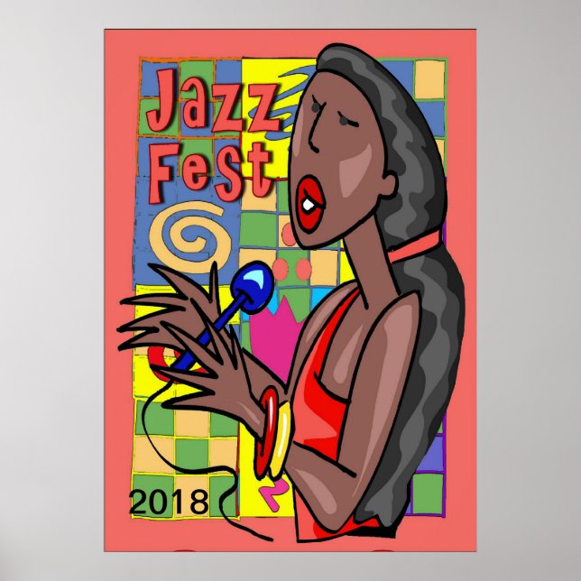 Jazz Fest Singer 2018 redigerar text Poster (Framsidan)