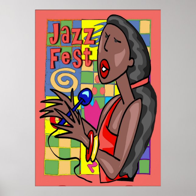 Jazz Fest Singer Poster (Framsidan)