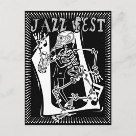 Jazz Fest Skeleton Vykort