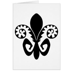 Jazz Fleur de lis (svarten) Hälsningskort