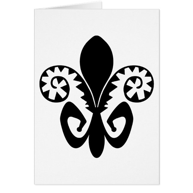 Jazz Fleur de lis (svarten) Hälsningskort (Framsidan)