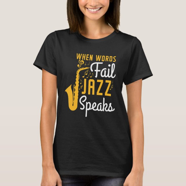 Jazz för det saxiofonska instrumentet Kvinnor, ung T Shirt (Framsida)