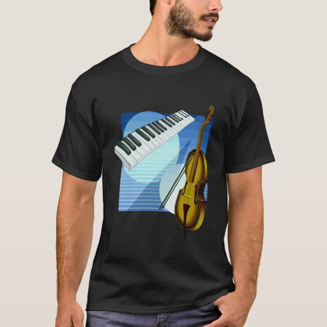 Jazz för T-tröja för musiktemadesign Tee Shirt (Framsida)