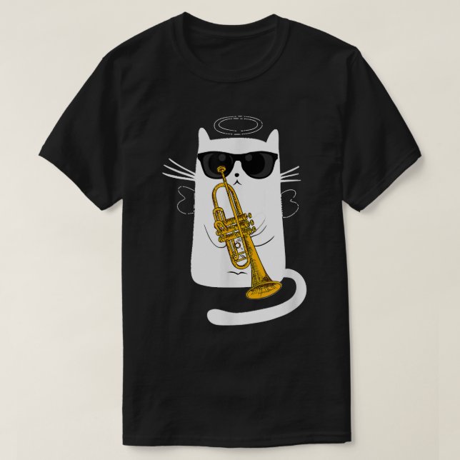 Jazz Funk & Soul Coola Cute Cat Spela Trumpet T Shirt (Design framsida)