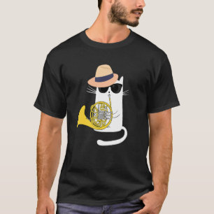 Jazz Funk & Soul Coola Cute Cat Spela upp Fransk H T Shirt