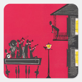 Jazz Fyrkantigt Klistermärke