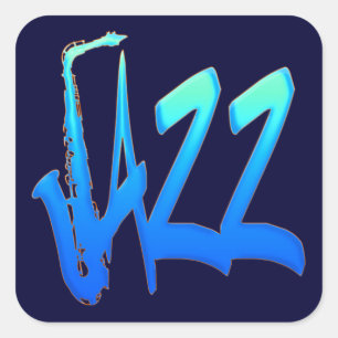 Jazz Fyrkantigt Klistermärke