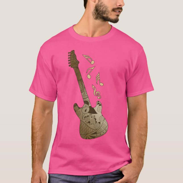 Jazz Guitar - Ornate Guitar Shirt T (Framsida)
