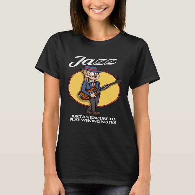Jazz Guitar Player T Shirt (Framsida)