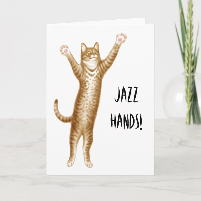 Jazz Händer Cat Card Kort (Framsida)