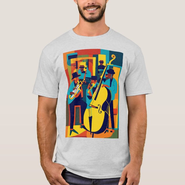 Jazz Harmony Canvas: Abstrakt Art T-Shirt (Framsida)