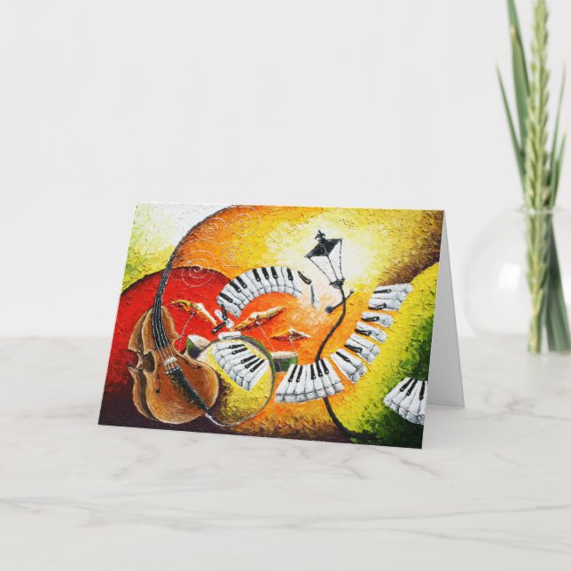 Jazz i backehälsningkortet kort (Framsida)