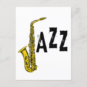 Jazz-ikon med saxofon vykort