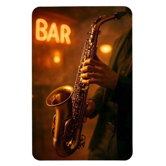 Jazz in Bar Lights Magnet (Vertikal)