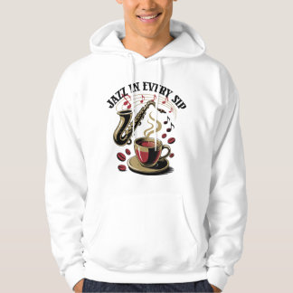 Jazz in Every Sip Coffee Lover Graphic Tee Hoodie