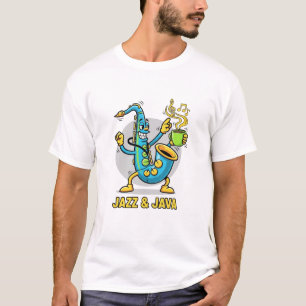 Jazz & Java Rolig Saxofon Kaffe T-Shirt Jazz