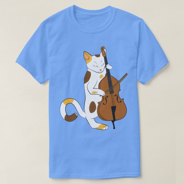 Jazz-katt spelar upprätt musikgåva t shirt (Design framsida)