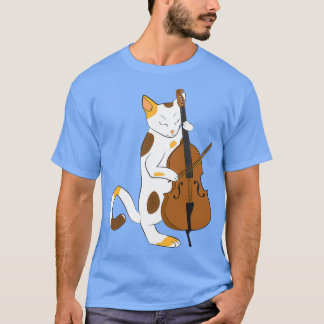 Jazz-katt spelar upprätt musikgåva t shirt