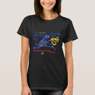 Jazz Katt Trumpet New Orleans Design T Shirt