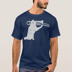 Jazz-kattuppspelningsTrombone för mässlingspelar T Shirt