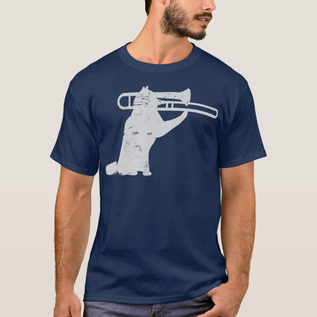 Jazz-kattuppspelningsTrombone för mässlingspelare T Shirt (Framsida)