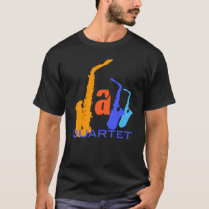Jazz-kvartetten Saxophones Brev Tee