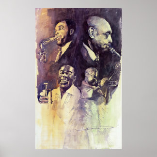 Jazz Legends Parker Gillespie Armstrong Poster