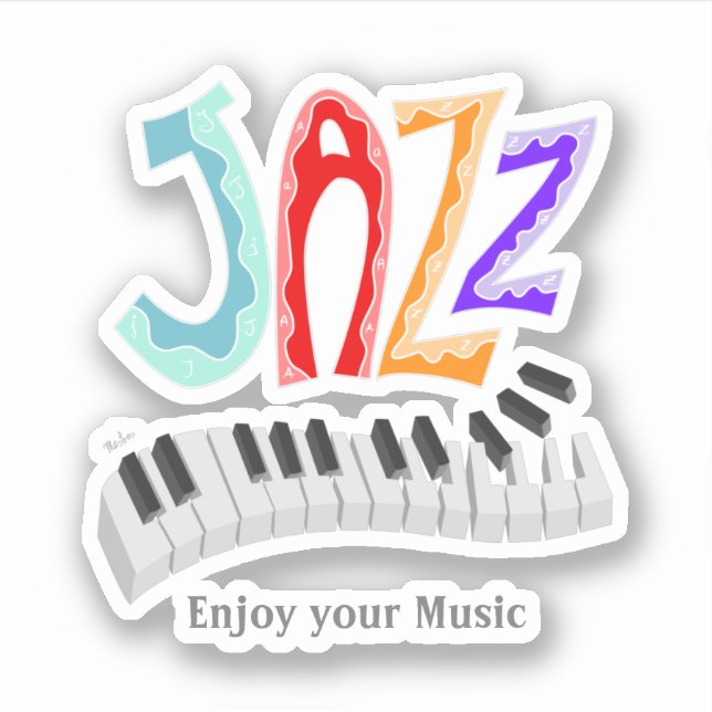 Jazz Lettering Sticker Klistermärken (Framsida)