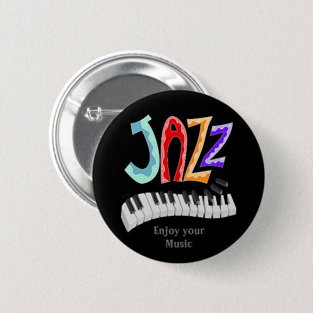 Jazz Lettering Two-Tone Button Knapp (Framsida & baksida)