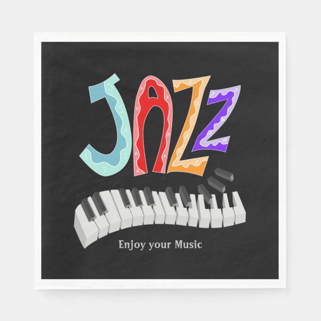 Jazz Lettering Two-Tone Napkins Pappersservett (Framsidan)