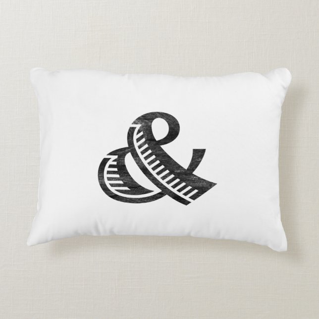Jazz Letterpress Ampersand Black Prydnadskudde (Baksidan)