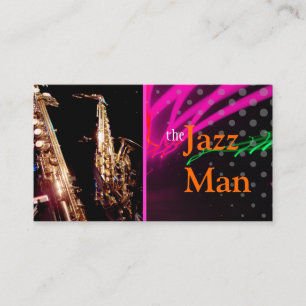 Jazz Man, Snyggt neon ljus/fluorescerande färger Visitkort