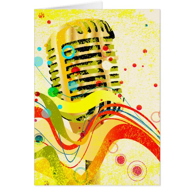 Jazz Microphone Poster Hälsningskort (Framsidan)