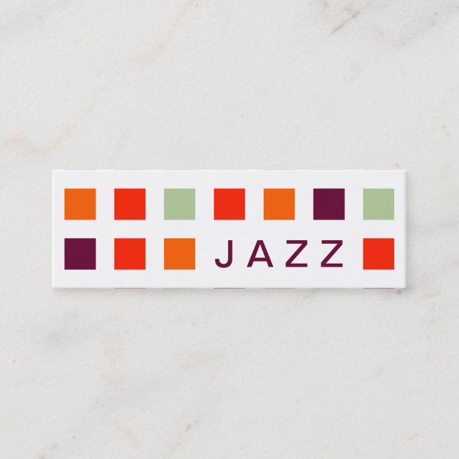 JAZZ (modets kvadrater) Mini Visitkort (Framsida)