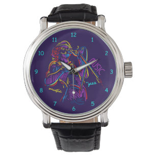 Jazz Music Abstrakt Neon Teckning Armbandsur