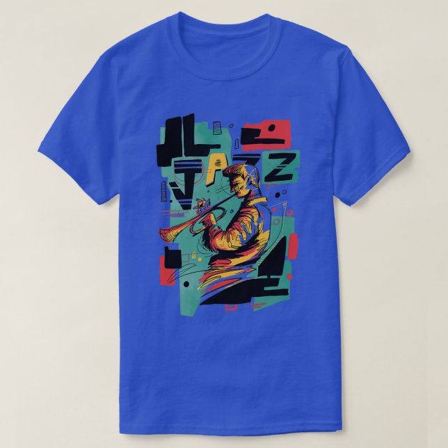Jazz Music Abstrakt Stil T Shirt (Design framsida)