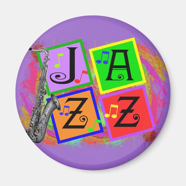 Jazz Music Älskare Gifts Magnet (Framsidan)