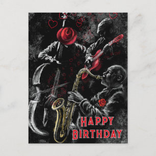 Jazz Music Birthday Card Vykort