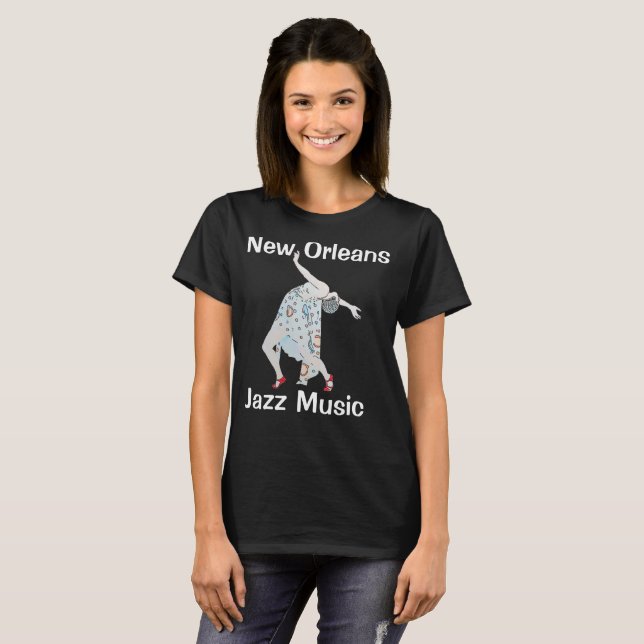 Jazz Music Dancer, New Orleans T Shirt (Hel framsida)