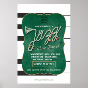 Jazz Music Festival lägg till logotyp Chalkboard-i Poster