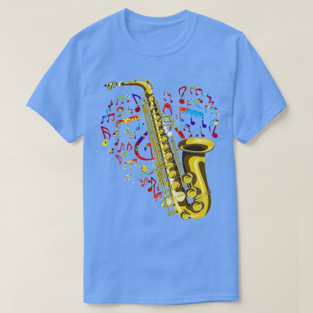 Jazz Music Kärlek Saxophonist Musical Instrument S T Shirt (Design framsida)