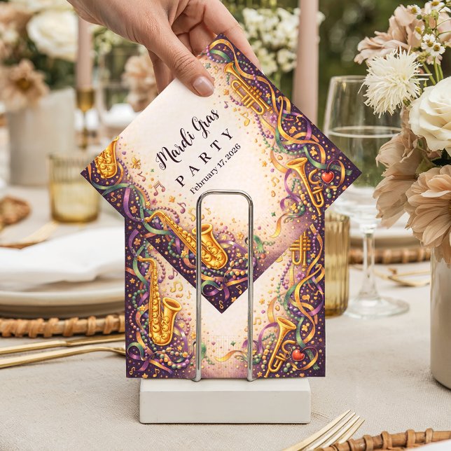 Jazz Music Mardi Gras Masquerade Pappersservett (Skapare uppladdad)