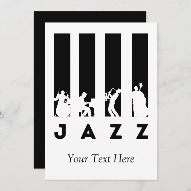 Jazz Music personlig Inbjudningar (Fram/baksida)
