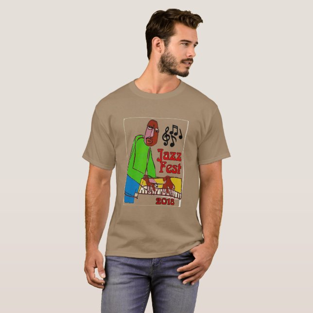 Jazz Music, Piano Player 2018 T-shirt (Hel framsida)