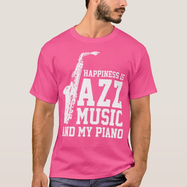 Jazz Music Piano T Shirt (Framsida)