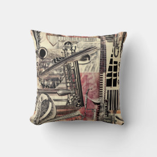 Jazz Music Saxophone 1920-talet Dadaist Stil Kudde