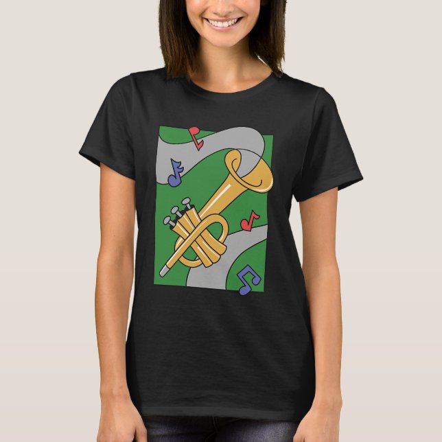 jazz music saxophone instrument notes t shirt (Framsida)