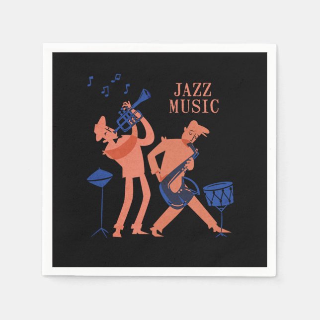 Jazz Music Saxophone Music Jazz Band Gift Pappersservett (Framsidan)